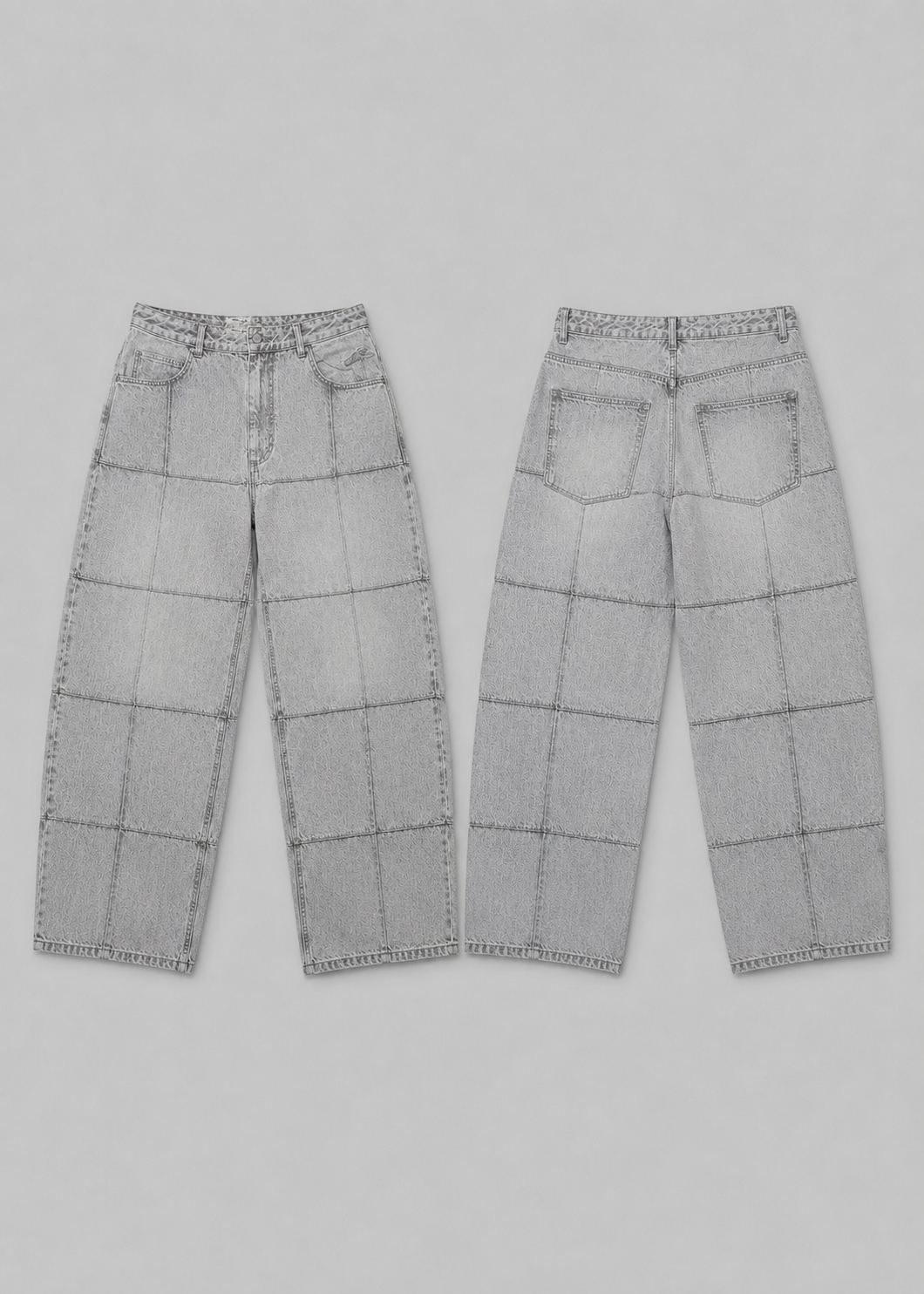 PULL&BEAR SKATER FIT BAGGY GREY JEANS