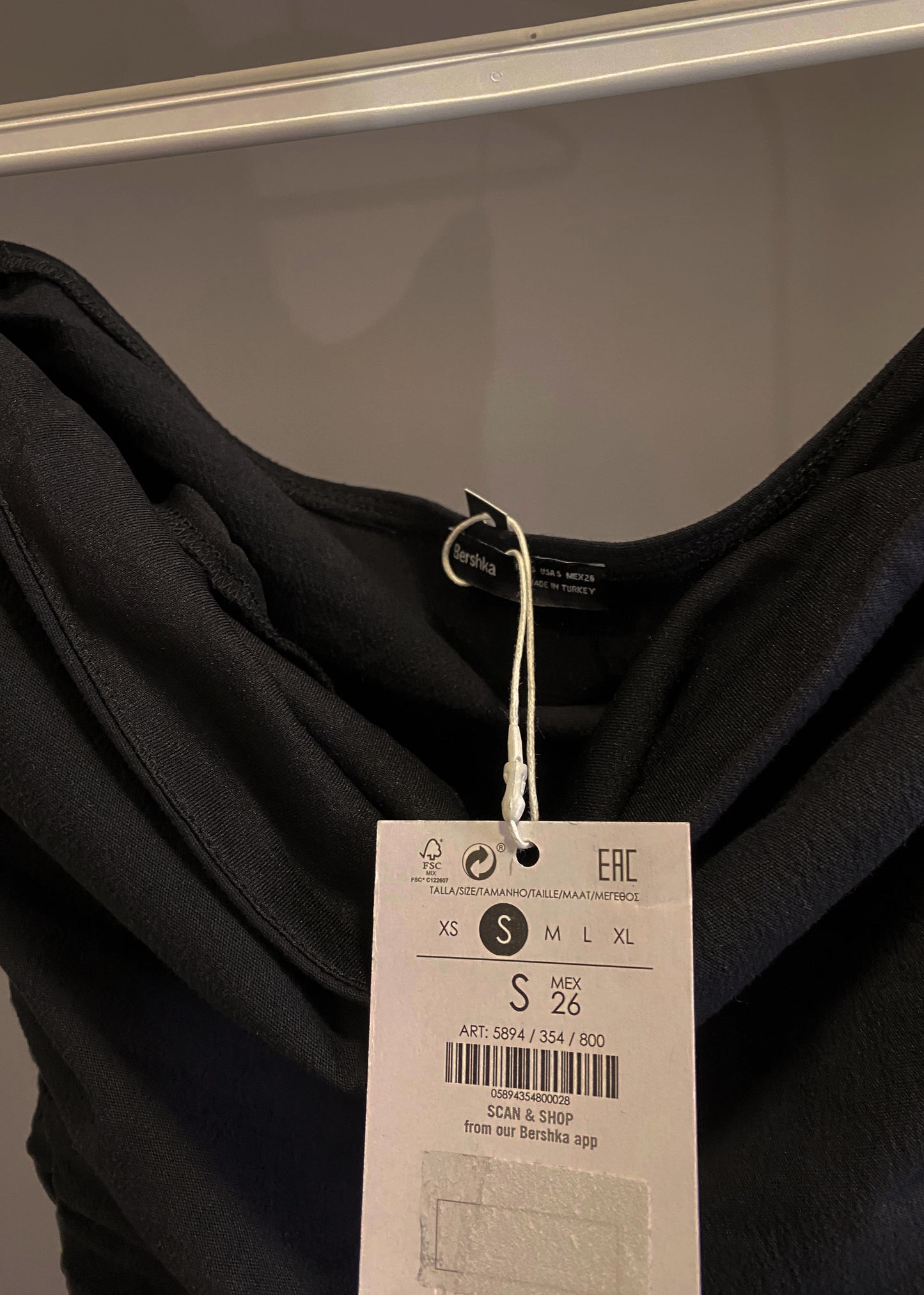 BERSHKA RUCHED SIDES DRESS
