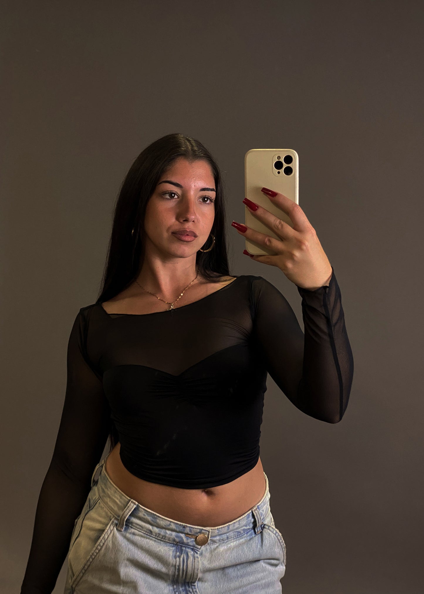 BERSHKA MESH TOP