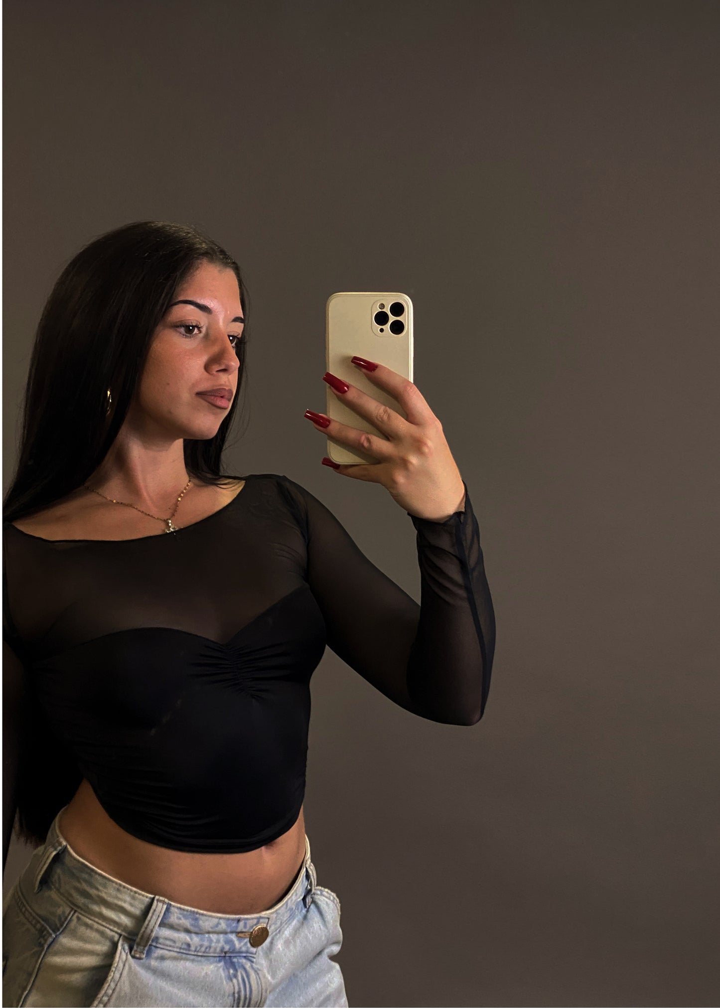 BERSHKA MESH TOP