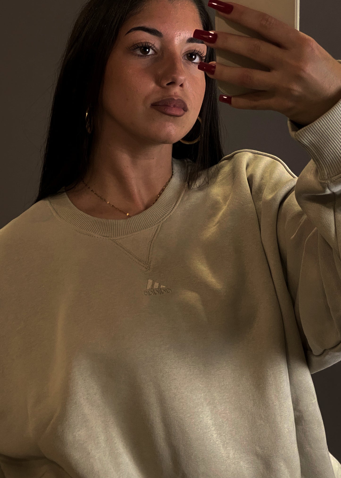 ADIDAS BEIGE OVERSIZED SWEATSHIRT