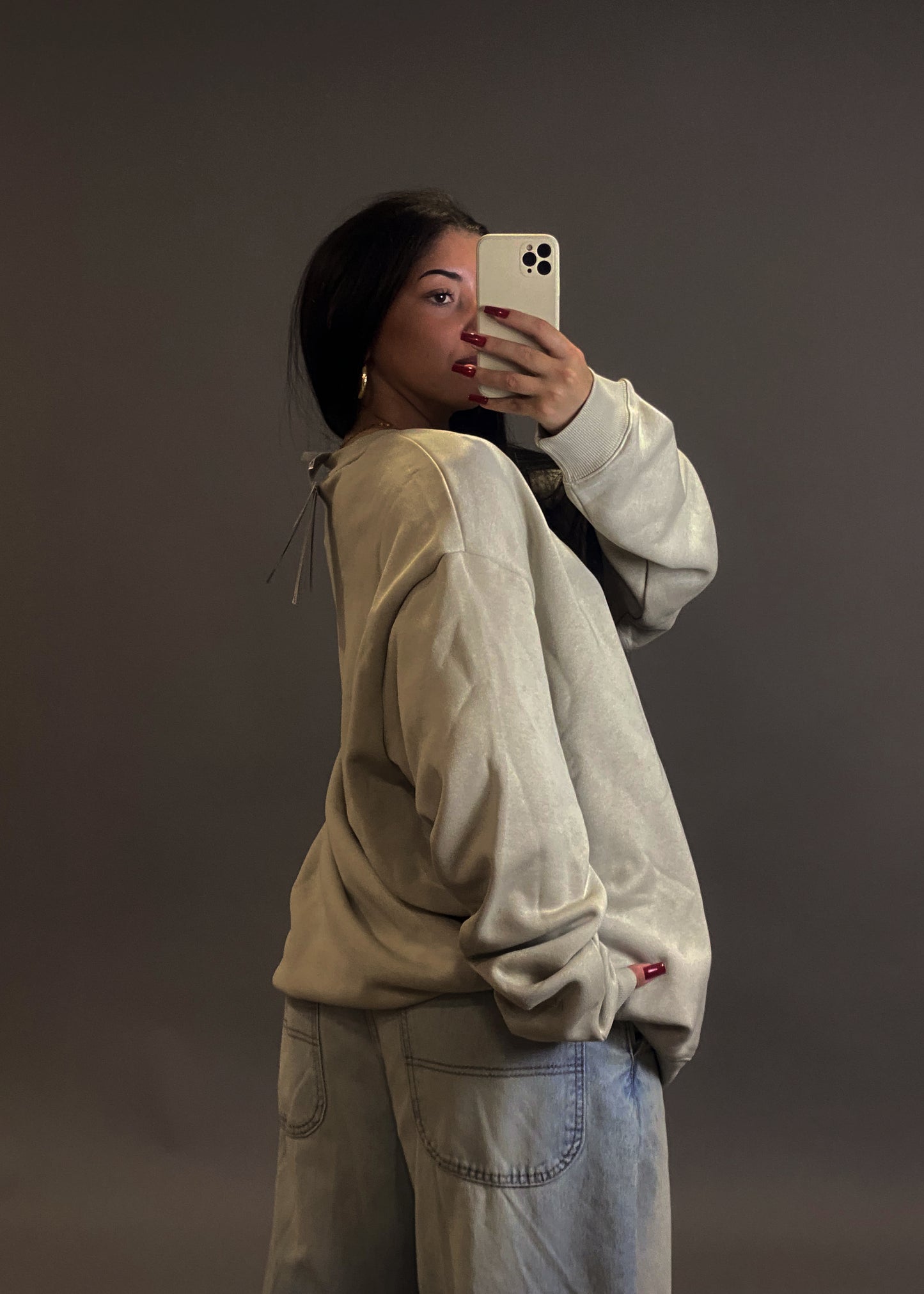ADIDAS BEIGE OVERSIZED SWEATSHIRT