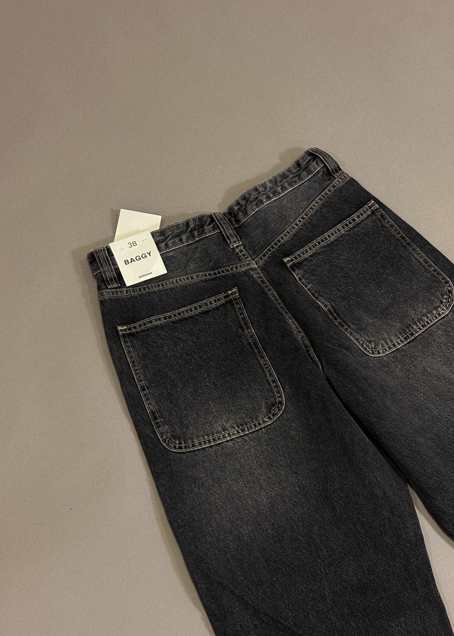 BERSHKA FOLDED BAGGY JEANS