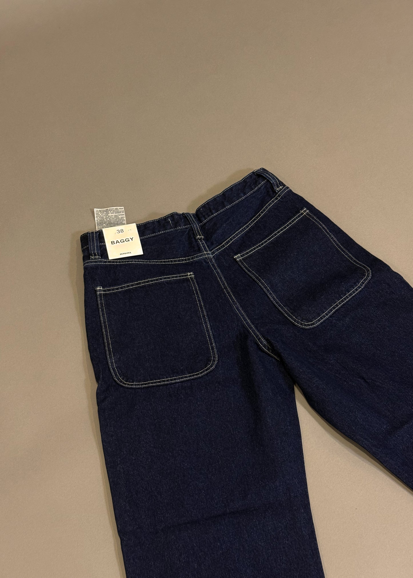 BERSHKA FOLDED BAGGY JEANS