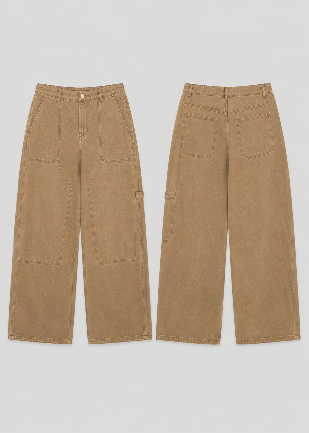 CALÇAS DE CARPINTEIRO CAMEL PULL&BEAR