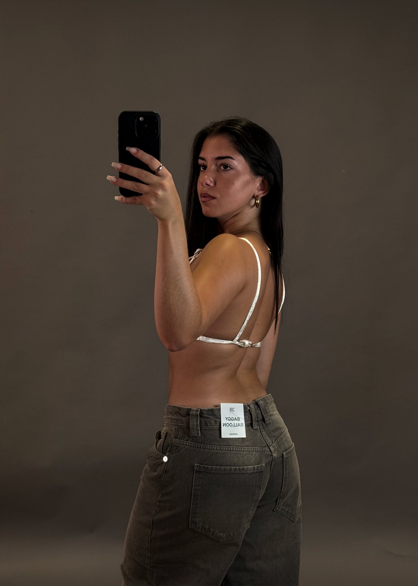 BERSHKA BUCKLE DETAIL TOP