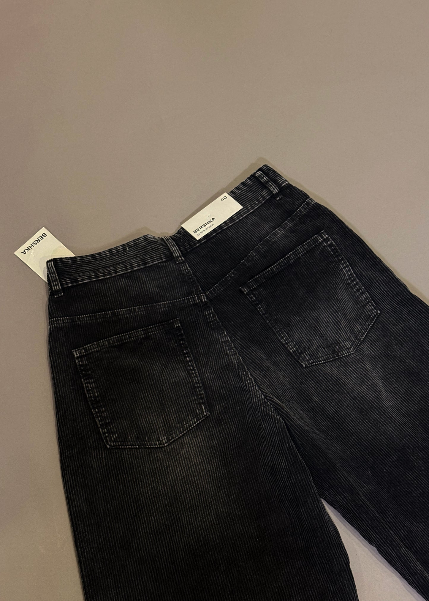 BERSHKA CORDUROY BAGGY TROUSERS