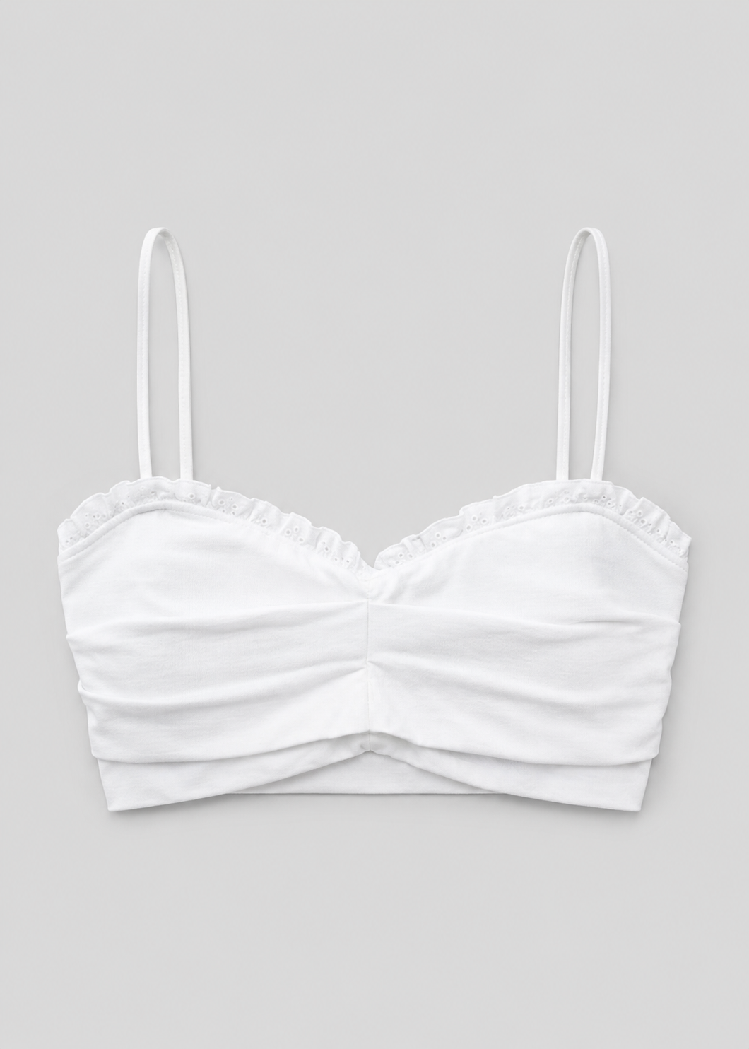 STRADIVARIUS LACE TRIM CROP TOP