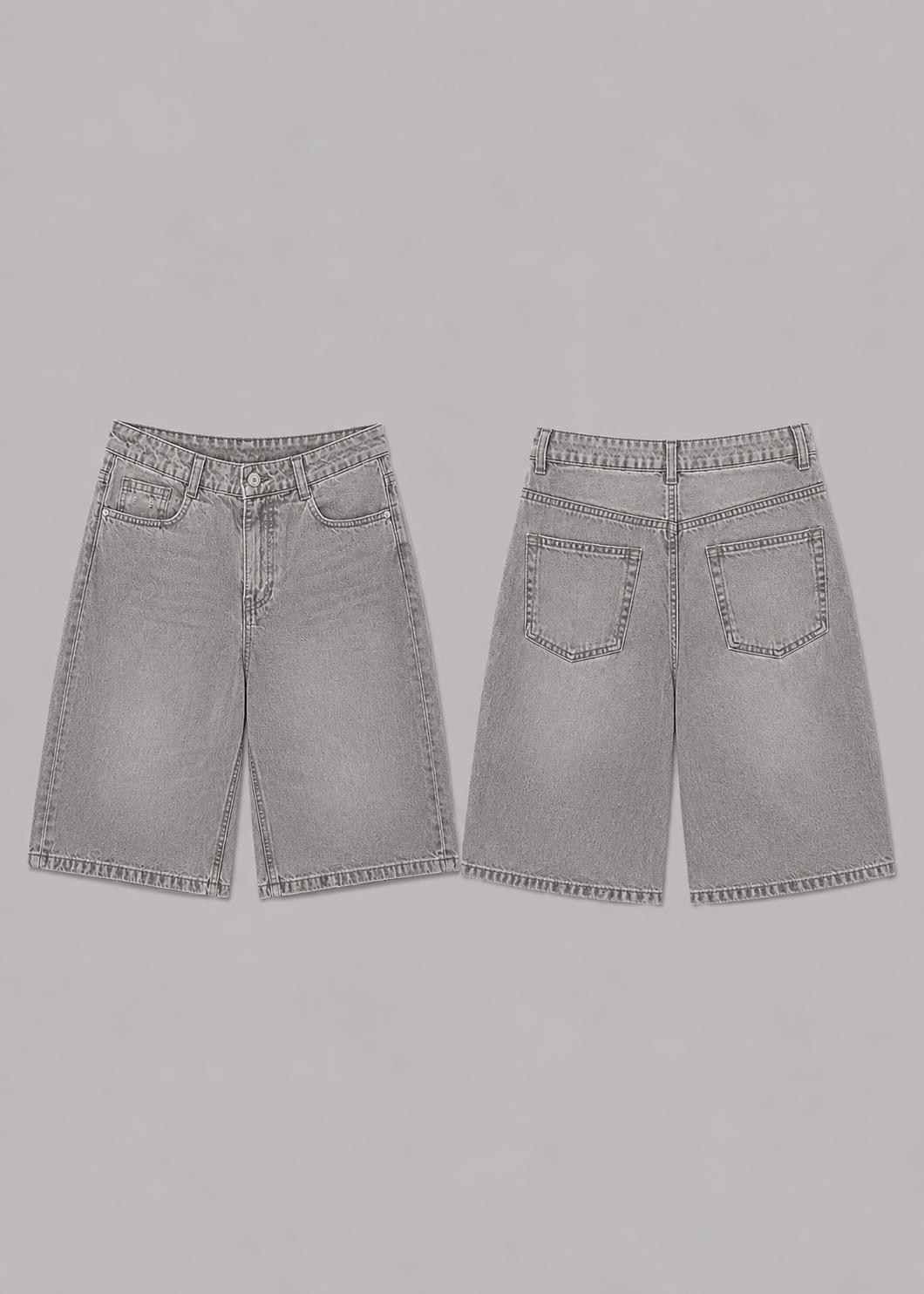 BERSHKA BAGGY GREY JORTS