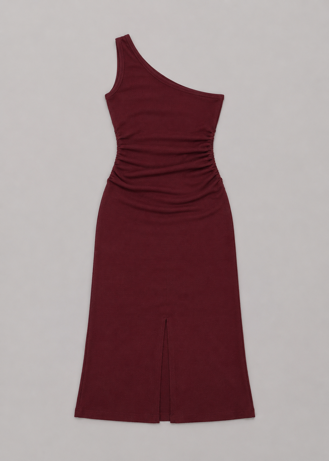 BERSHKA BURGUNDY KNITTED DRESS