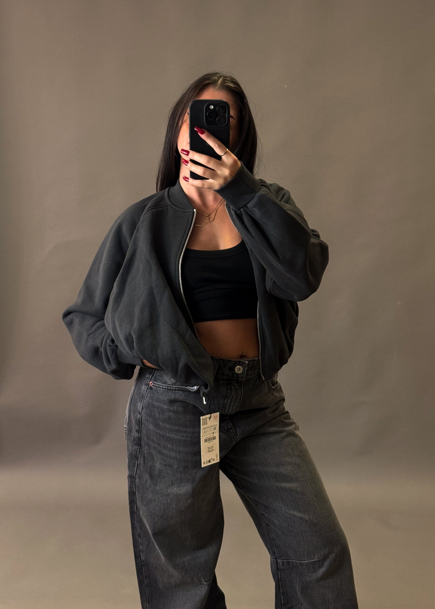 ZARA GREY BAGGY JACKET