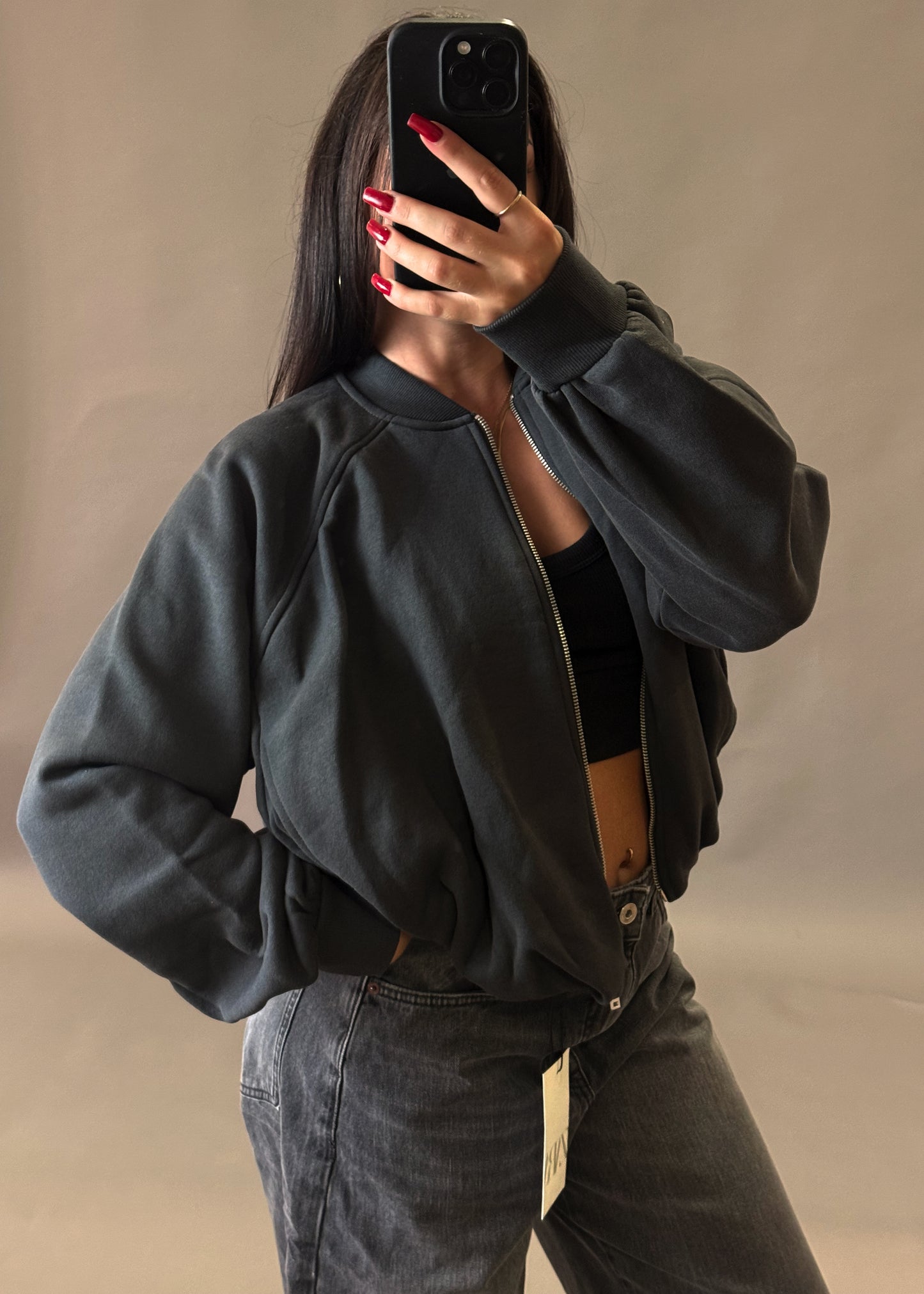 ZARA GREY BAGGY JACKET