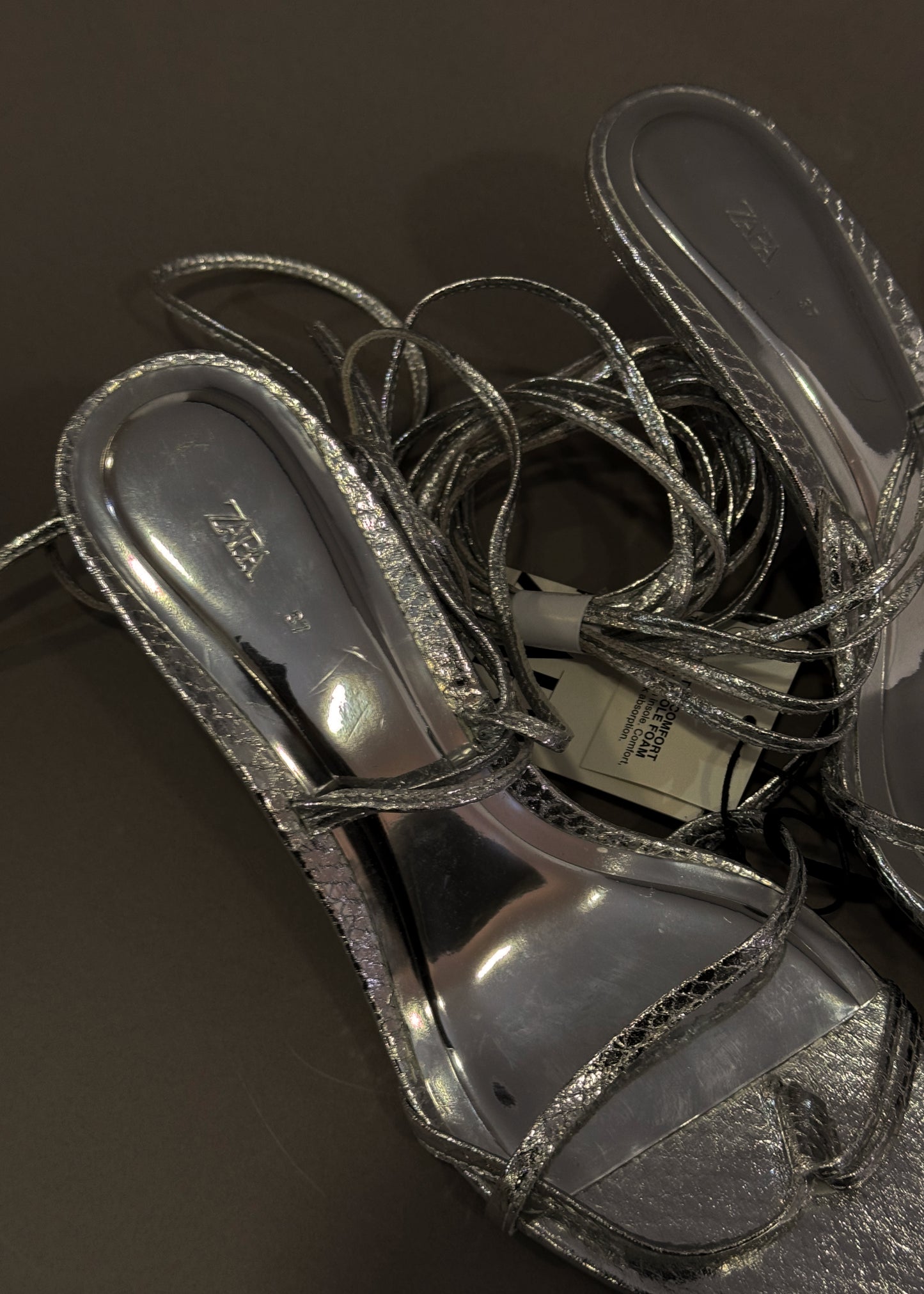 ZARA SILVER HEELS