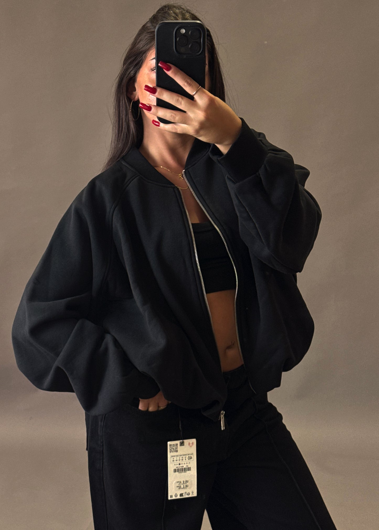 ZARA BLACK BAGGY JACKET