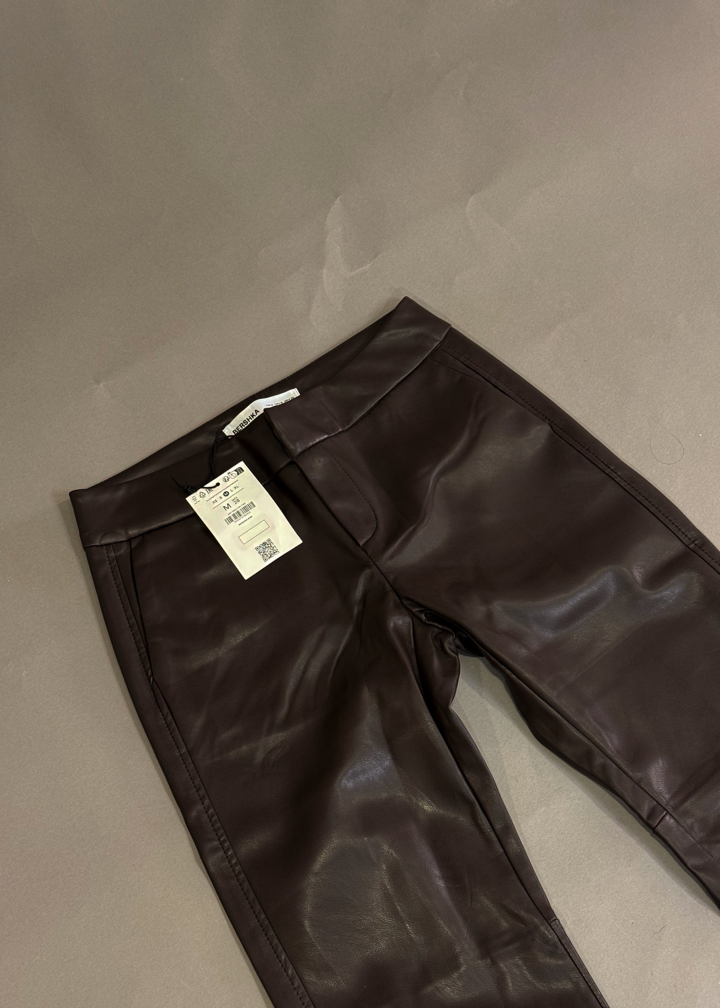 BERSHKA FAUX LEATHER TROUSERS