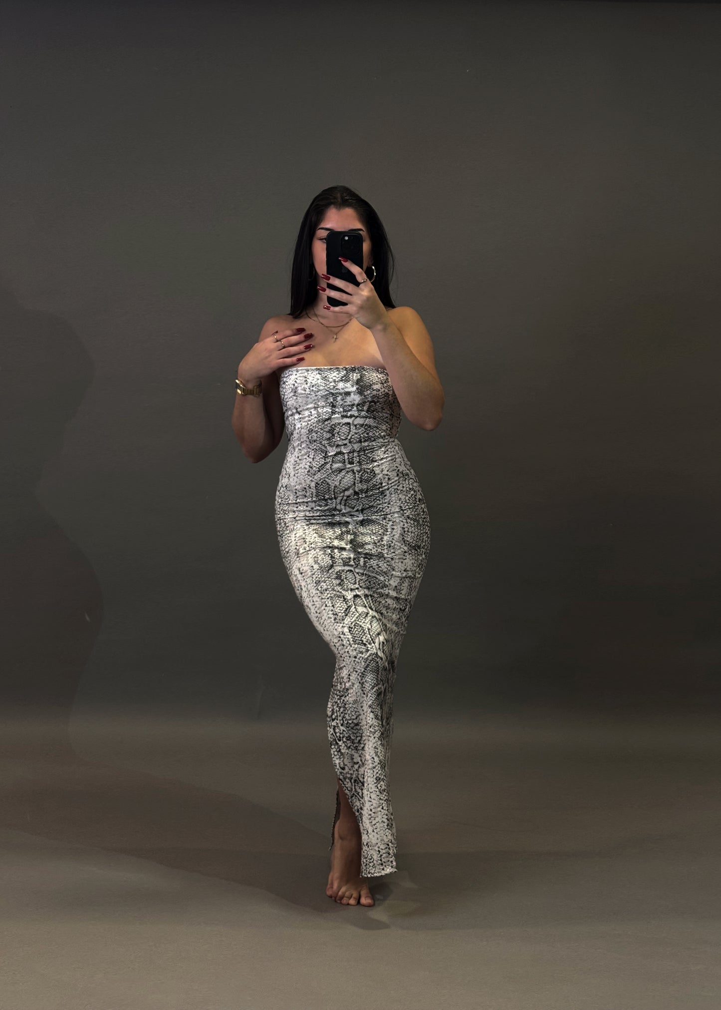 BERSHKA SNAKEPRINT DRESS