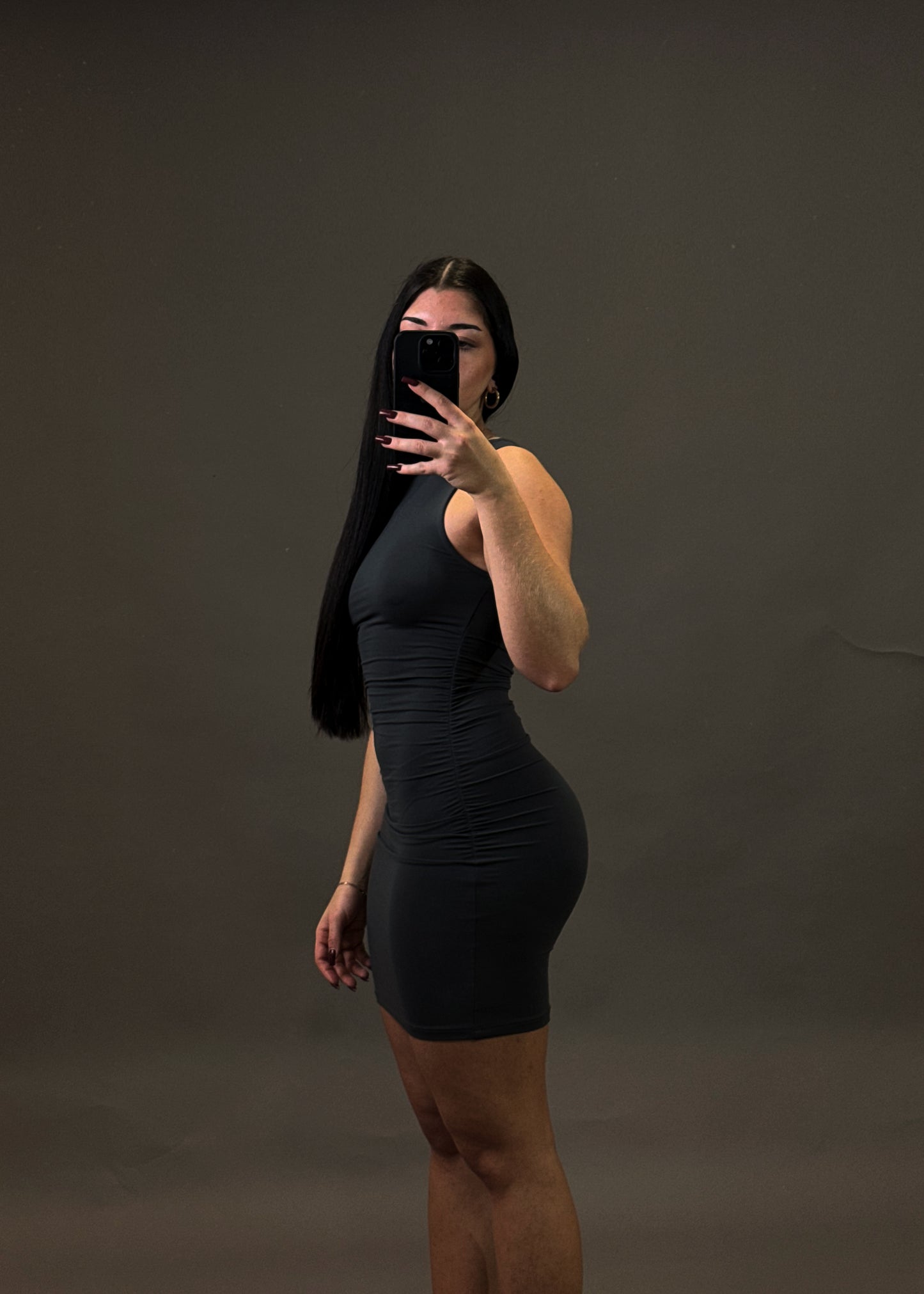 PULL&BEAR POLYAMIDE GREY DRESS