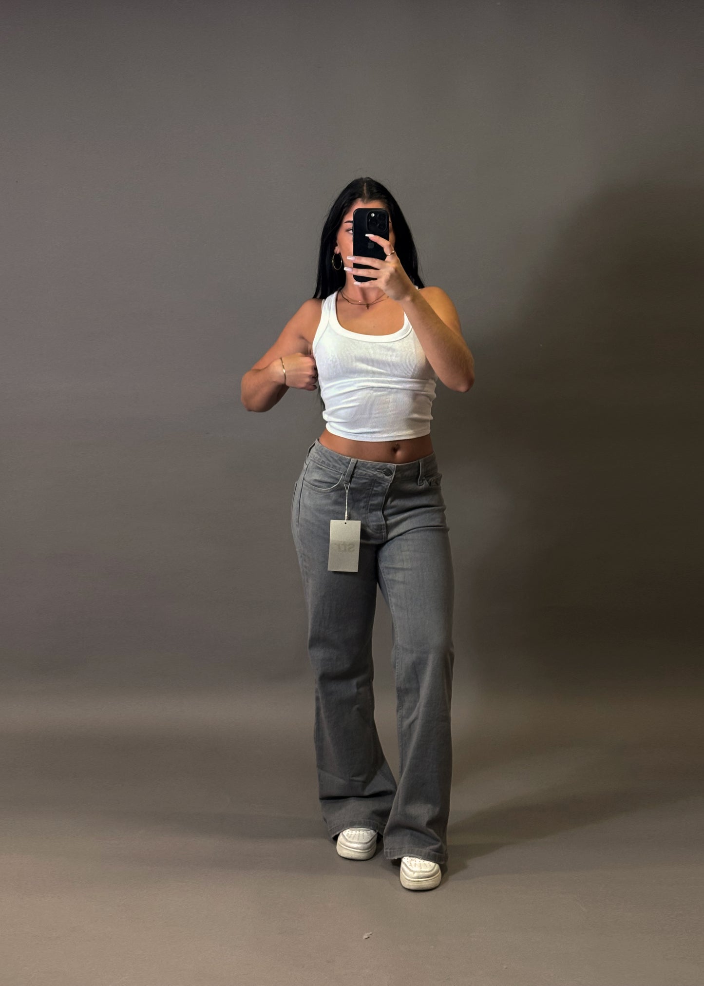 STRADIVARIUS FLARE GREY JEANS