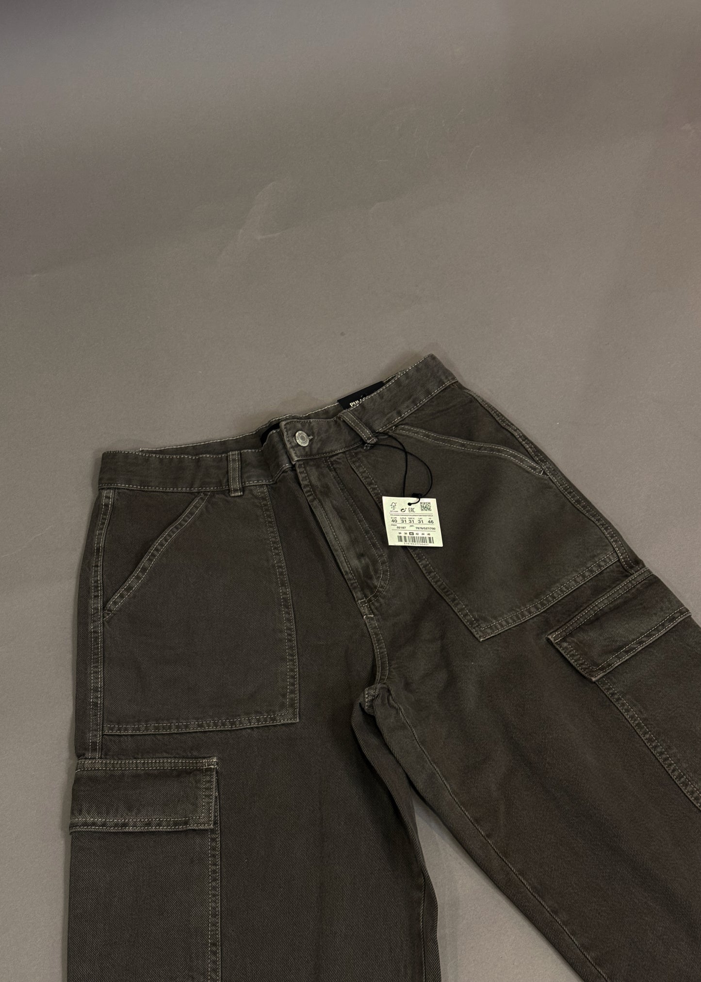 PULL&BEAR WIDE LEG CARGO JEANS
