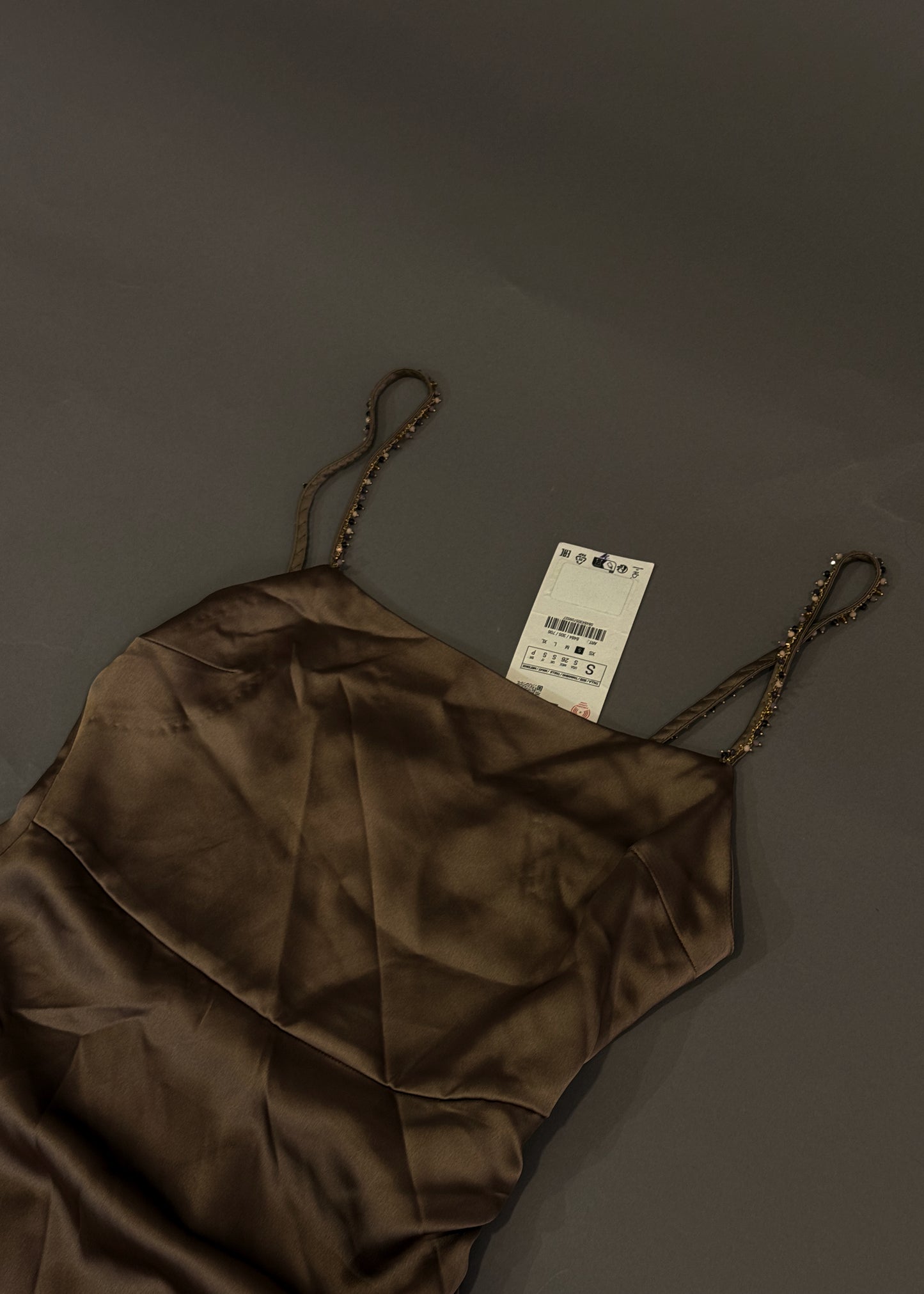 ZARA SATIN BRONZE DRESS