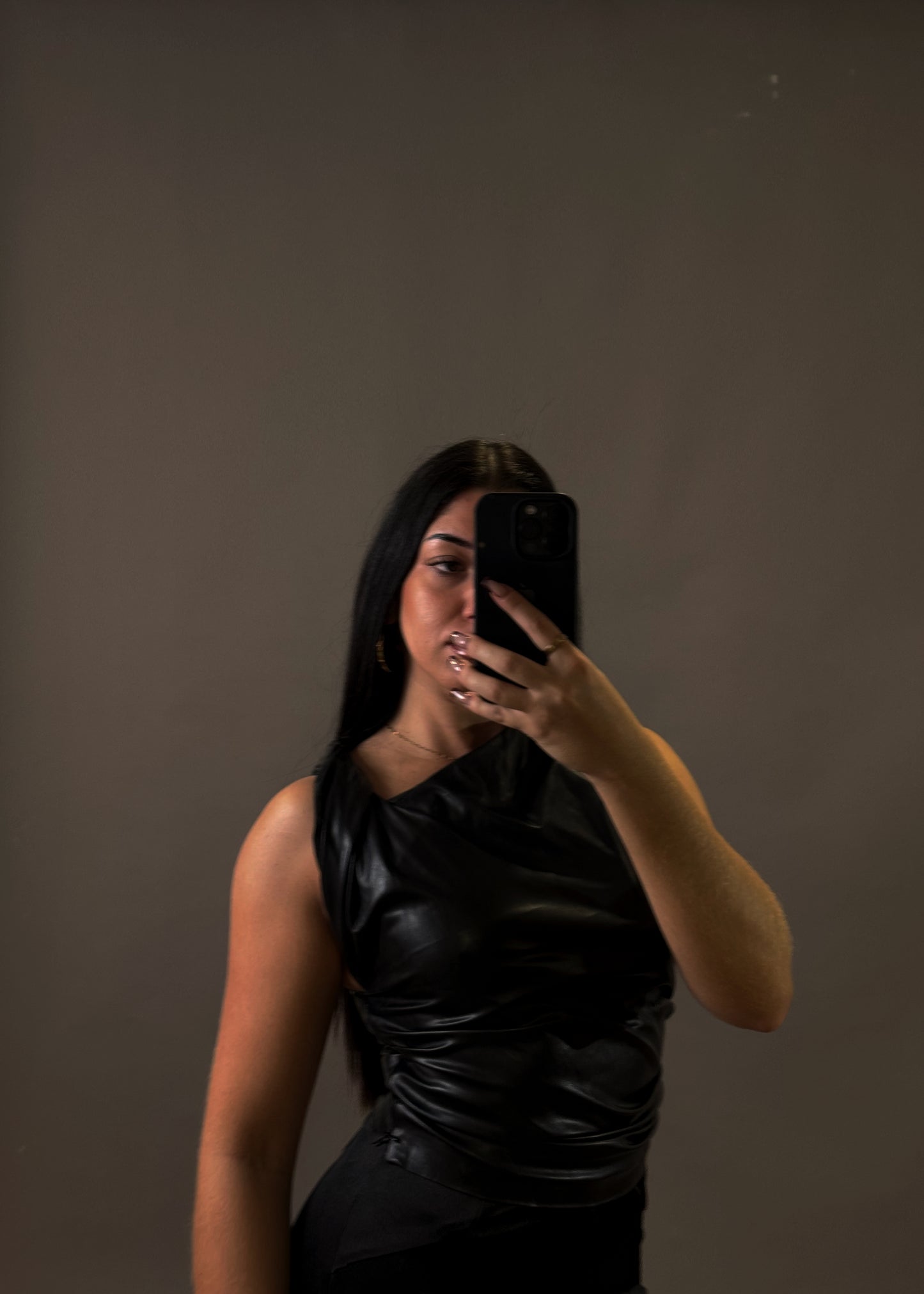 ZARA LEATHER TOP