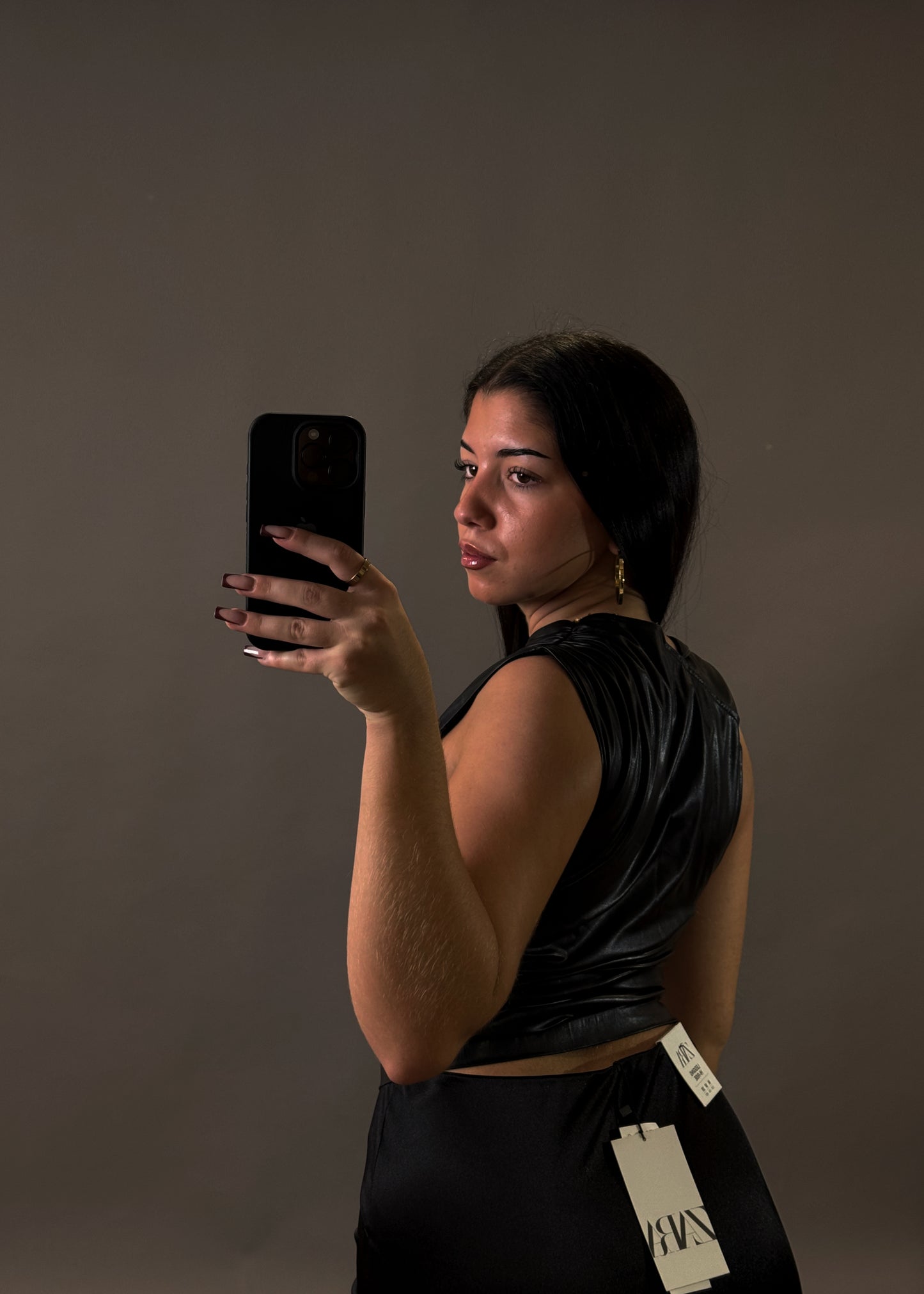 ZARA LEATHER TOP