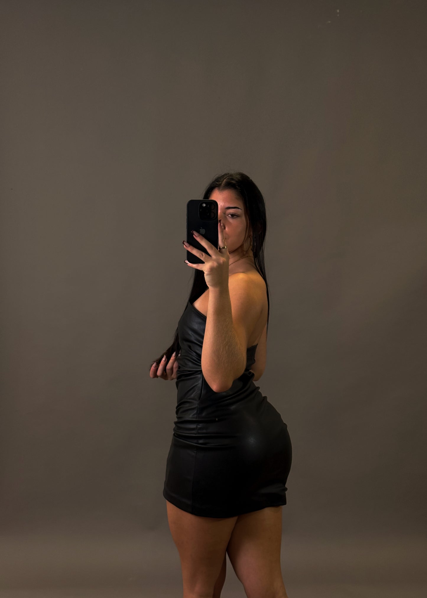 ZARA BLACK LEATHER DRESS