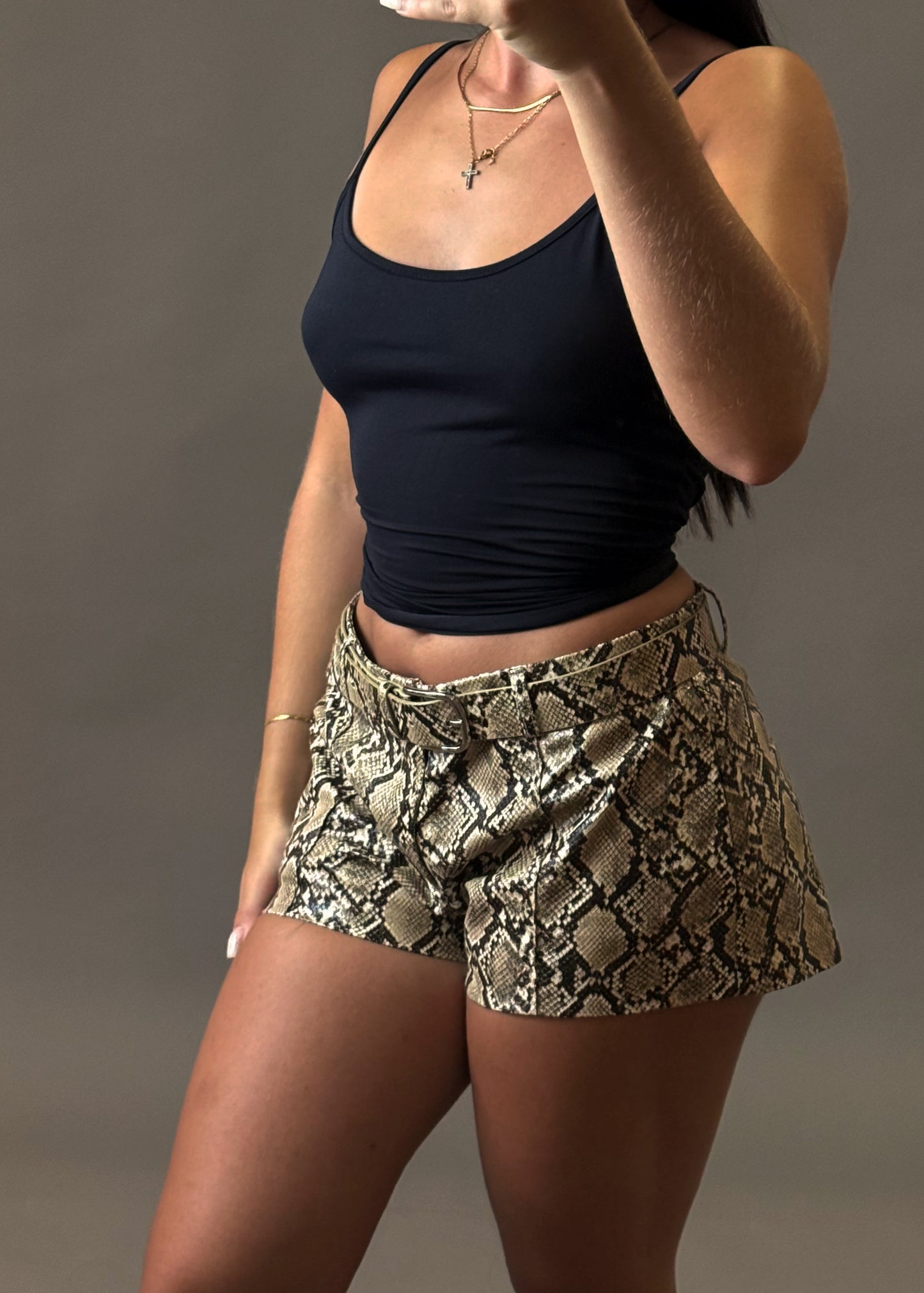 BERSHKA LEATHER SHORTS