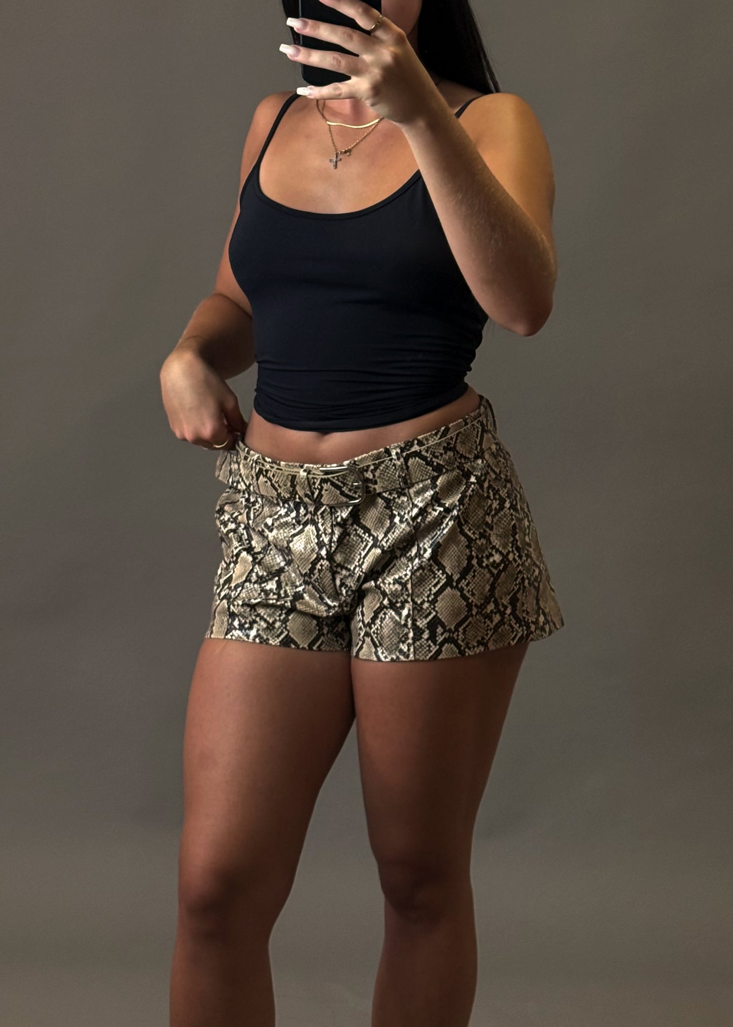BERSHKA LEATHER SHORTS
