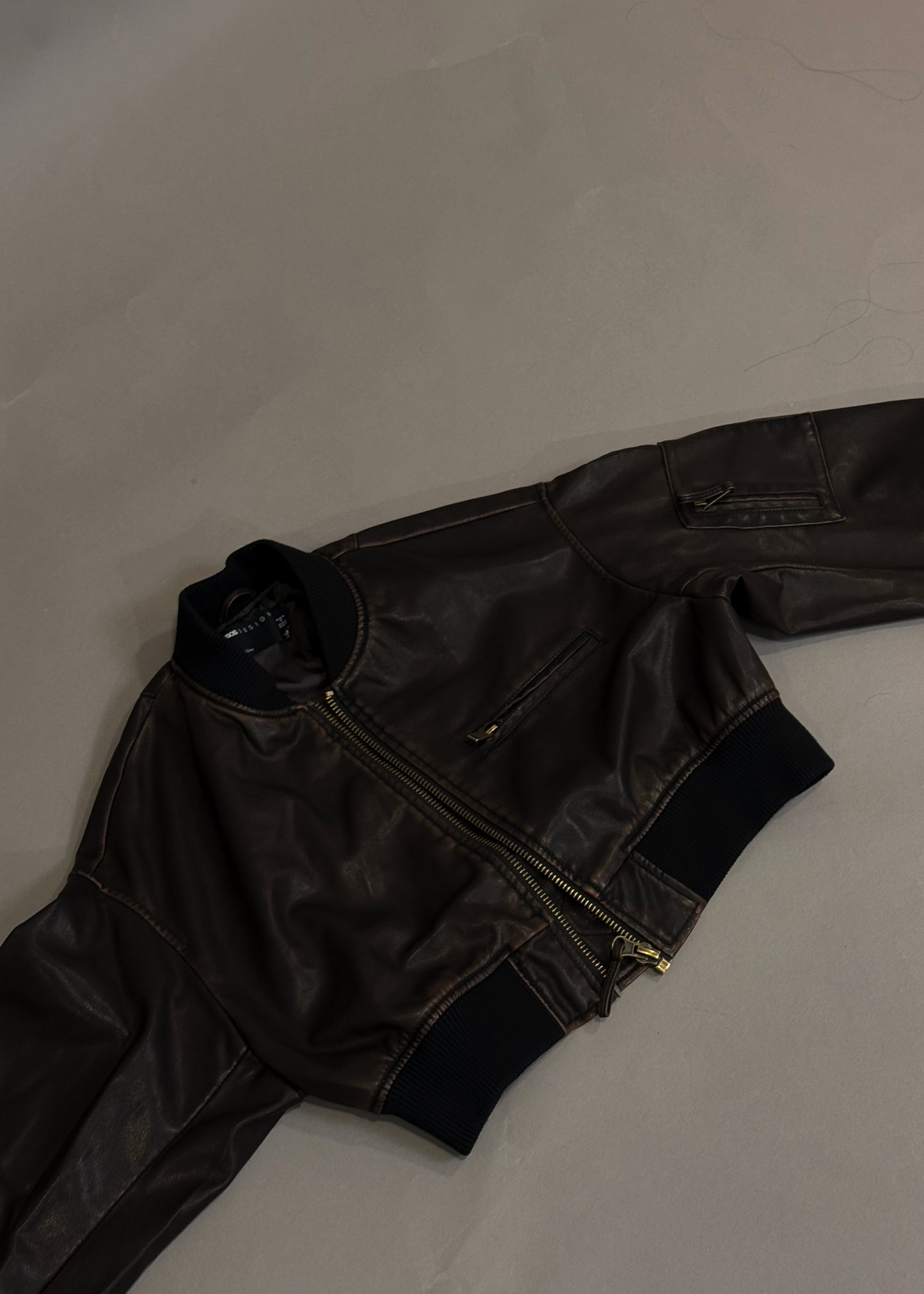 ASOS CROPPED FAUX LEATHER JACKET