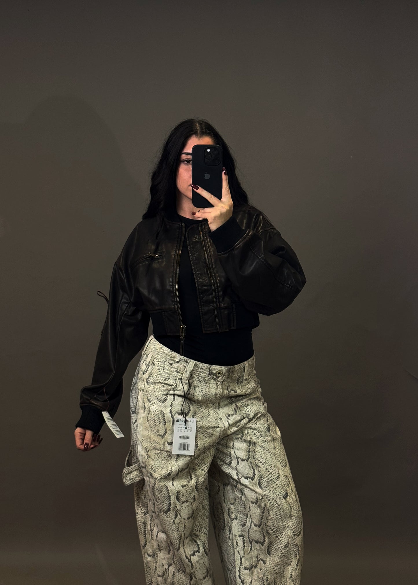ASOS CROPPED FAUX LEATHER JACKET
