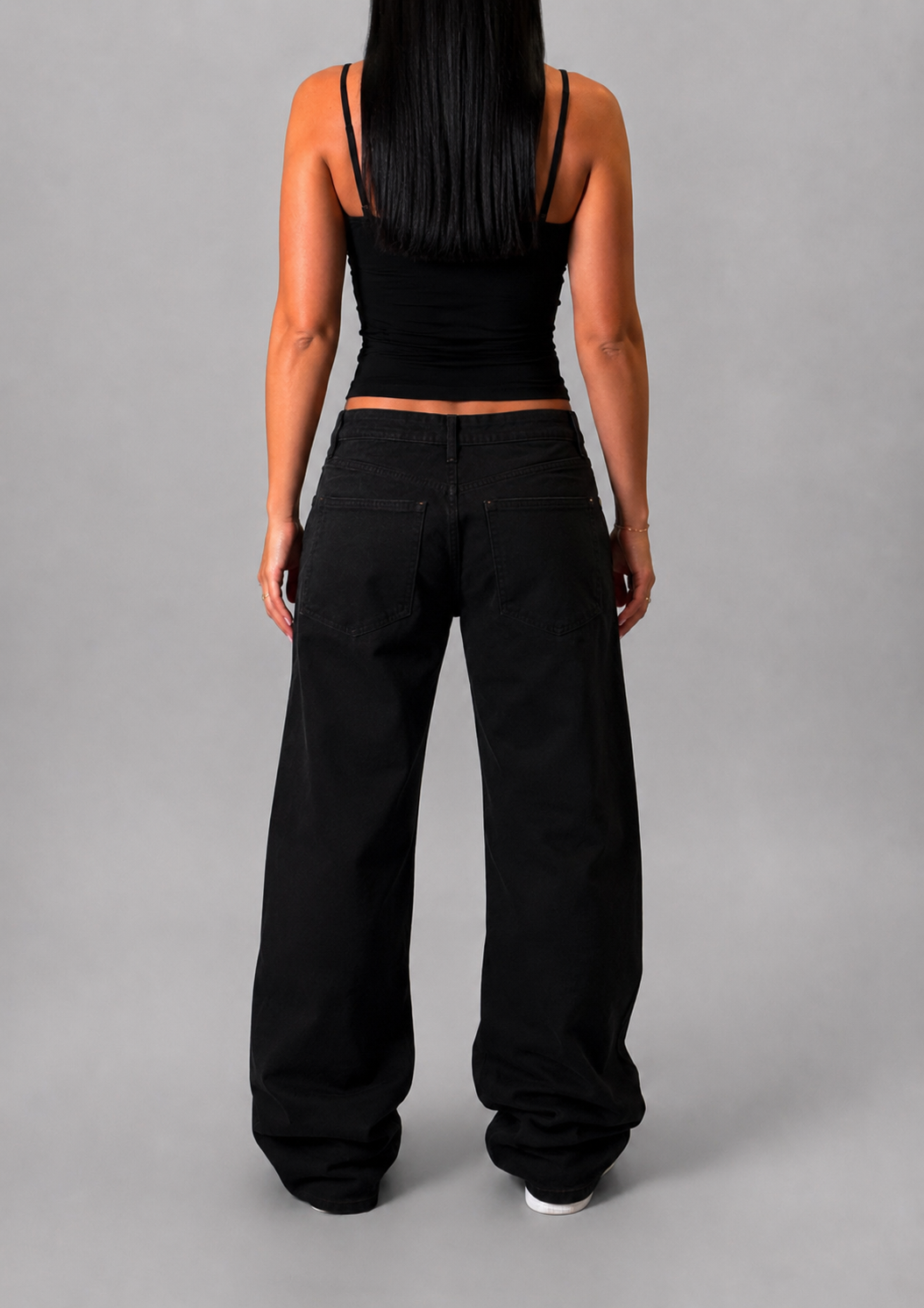 ZARA WIDE LEG BLACK JEANS