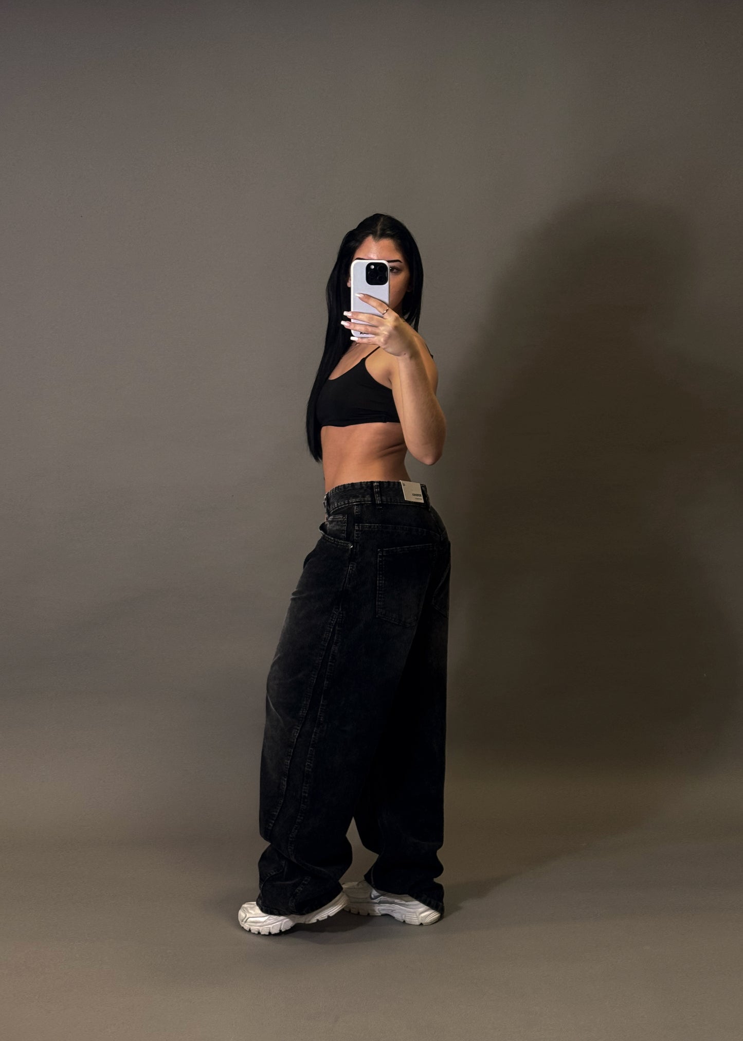 BERSHKA CORDUROY BAGGY TROUSERS