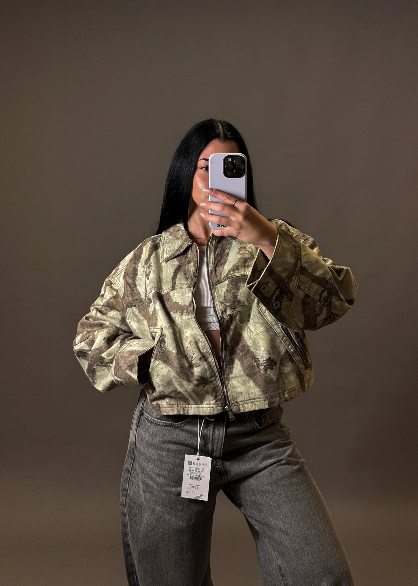 BERSHKA CROPPED BAGGY JACKET