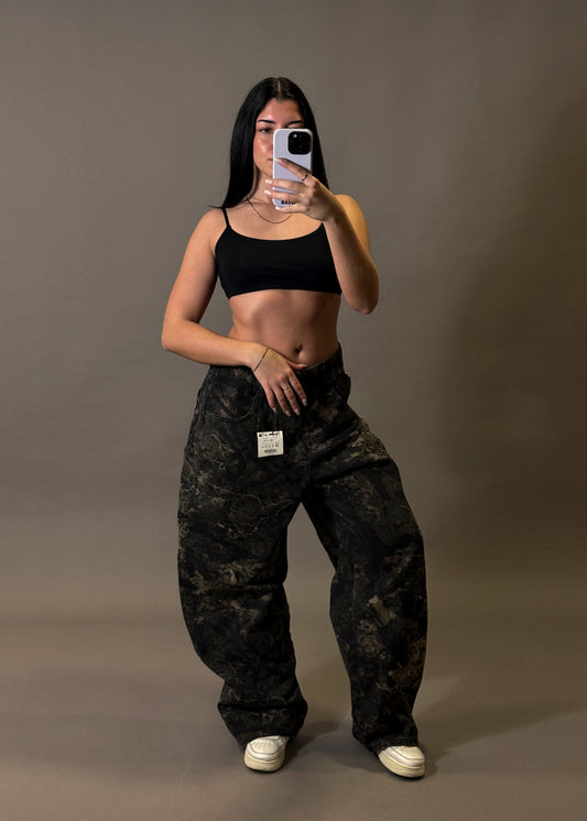 BERSHKA BAGGY CAMOUFLAGE JEANS