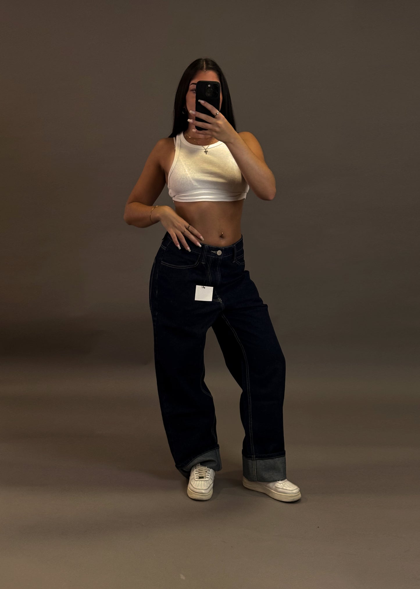 BERSHKA BAGGY JEANS FOLDED