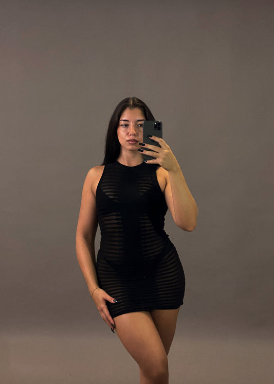 BERSHKA BEACH BLACK DRESS
