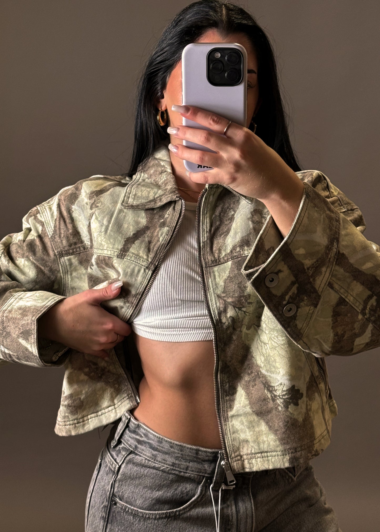 BERSHKA CROPPED BAGGY JACKET