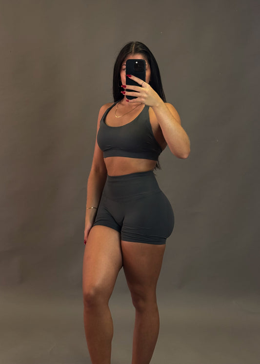 REWEAR ESSENTIAL CHARCOAL GYM SET