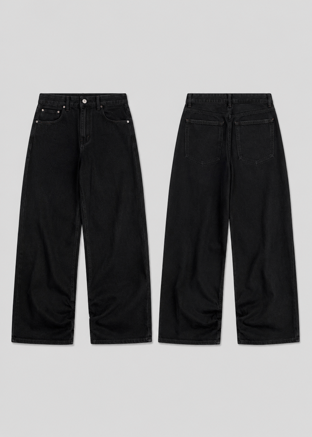 ZARA WIDE LEG BLACK JEANS