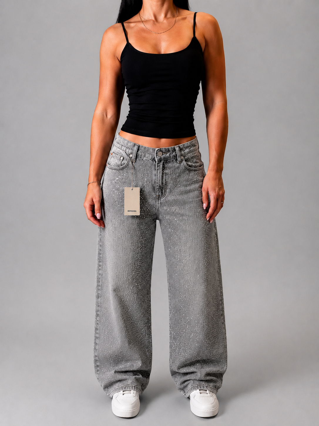 BERSHKA RHINESTONE JEANS