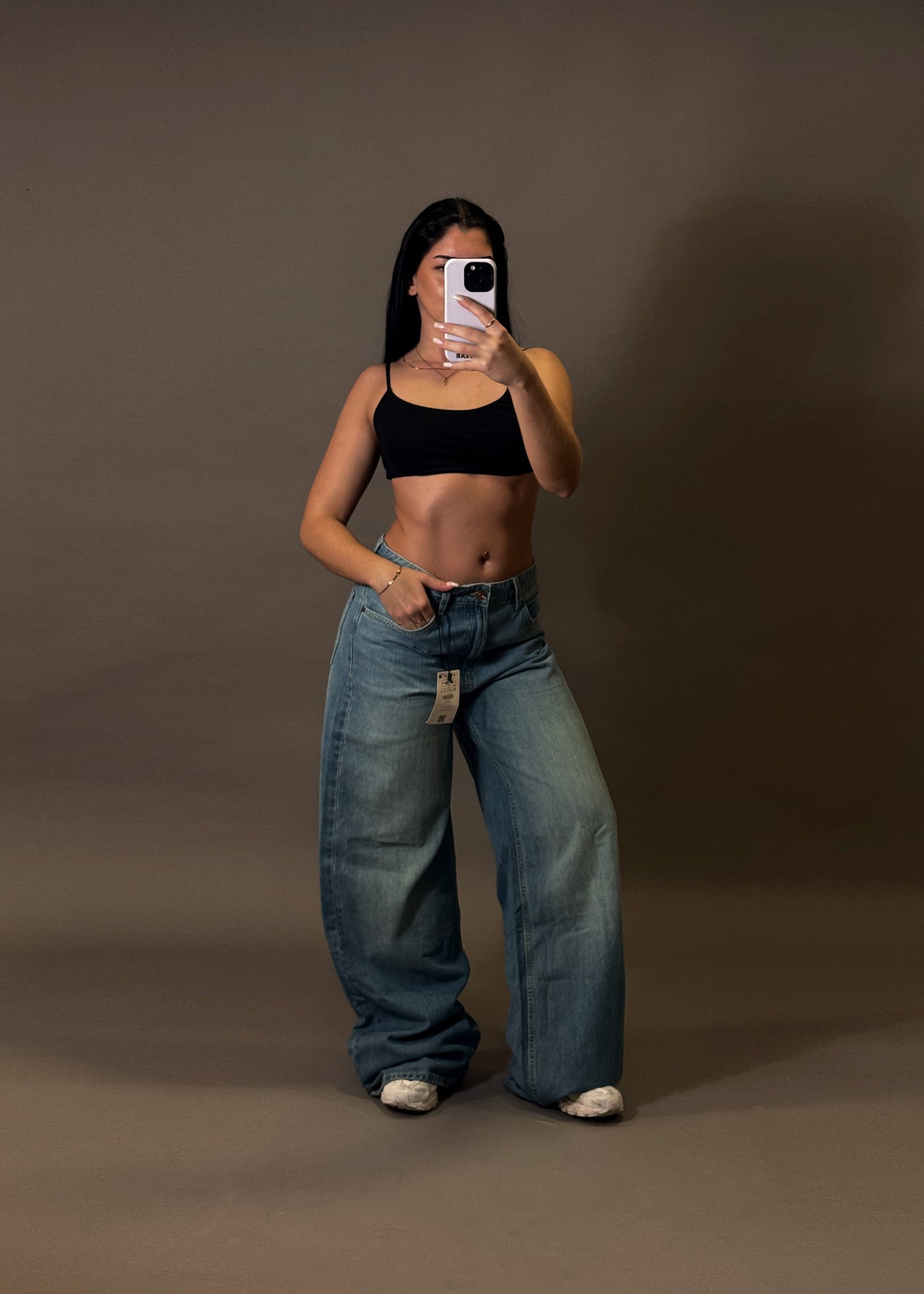 BERSHKA WIDE LEG TALL JEANS
