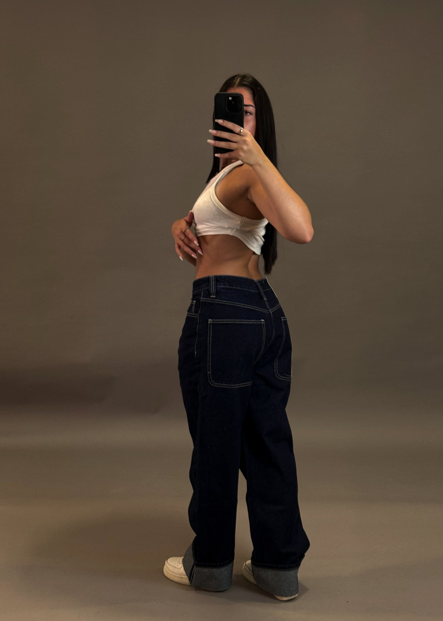 BERSHKA BAGGY JEANS FOLDED