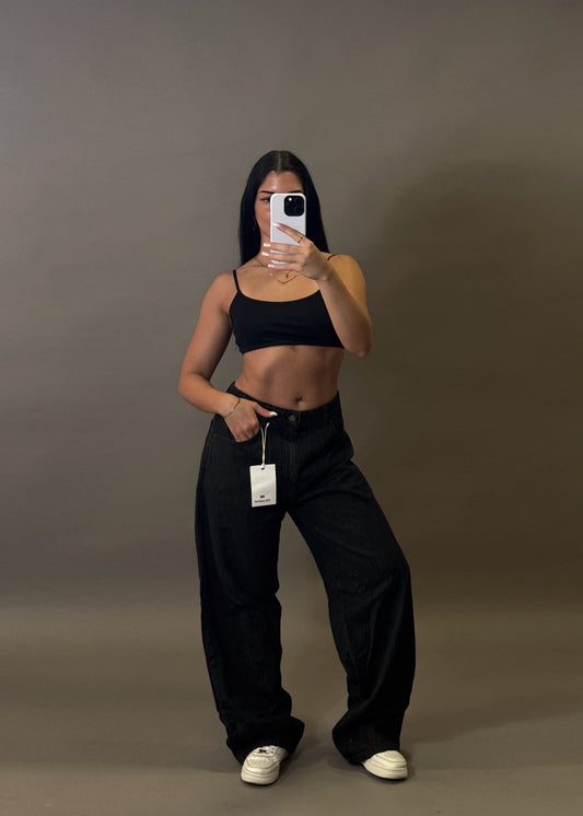 PULL&BEAR BLACK BAGGY JEANS