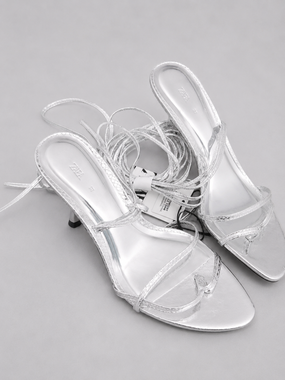 ZARA SILVER HEELS