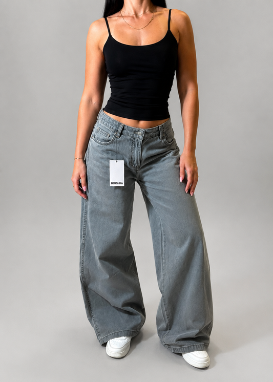 BERSHKA LOW WAIST BAGGY JEANS