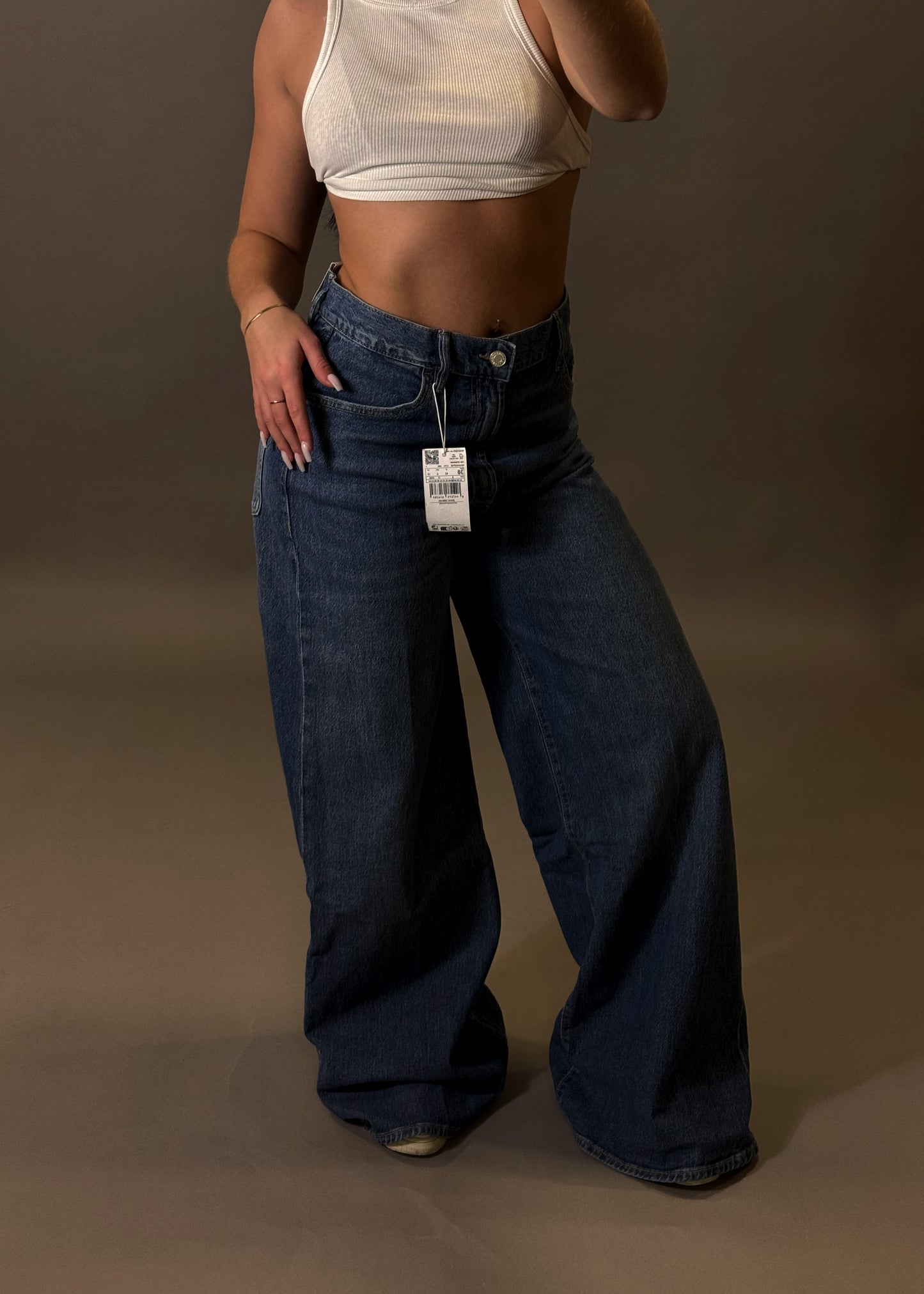 MANGO DENIM WIDE LEG JEANS