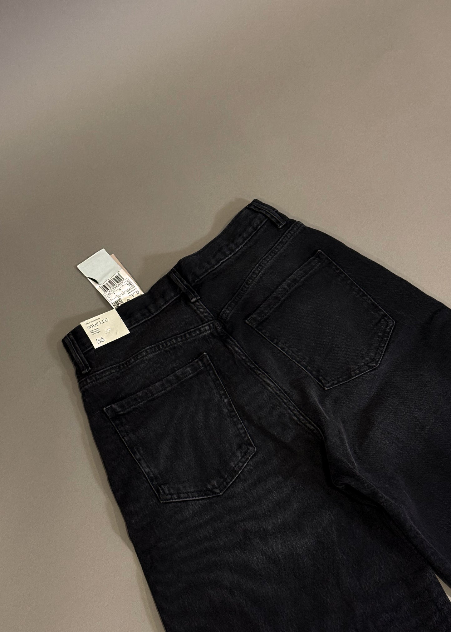 MANGO BLACK WIDE LEG JEANS