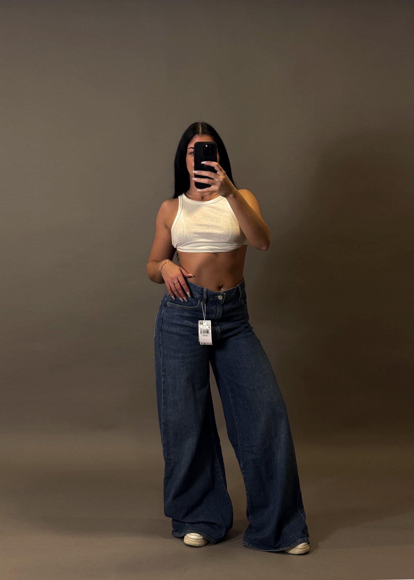 MANGO DENIM WIDE LEG JEANS