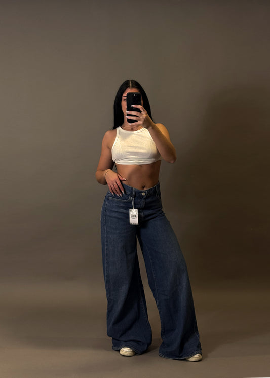 MANGO DENIM WIDE LEG JEANS